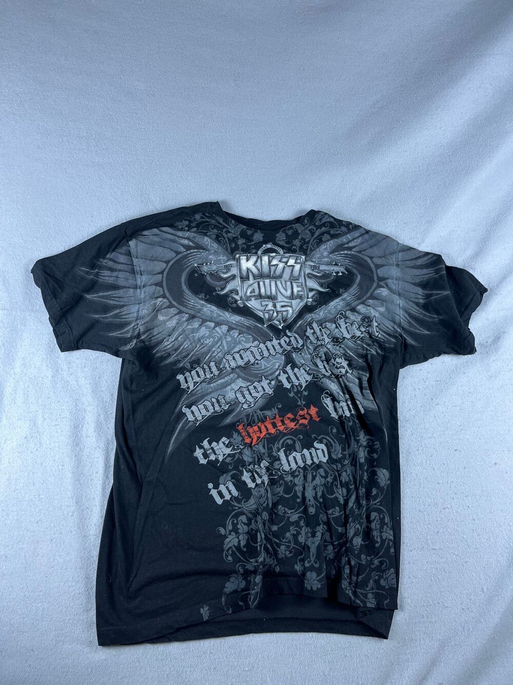 KISS Alive 35 Band T-Shirt Mens M Black Rock Band Music Concert Y2K Grunge Tee